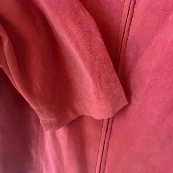 Croft & Barrow Women's XL Red Faux Suede Jacket Boxy Fit Zip Closure - Picture 4 of 7